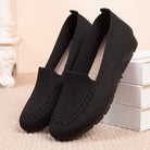 Zwarte gebreide loafers voor dames, comfortabele casual schoenen met antislip zool, perfect voor dagelijks gebruik en modebewuste vrouwen.